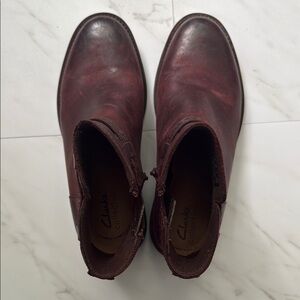 Clarks Brown Ankle Boots Smooth Leather Classic Style